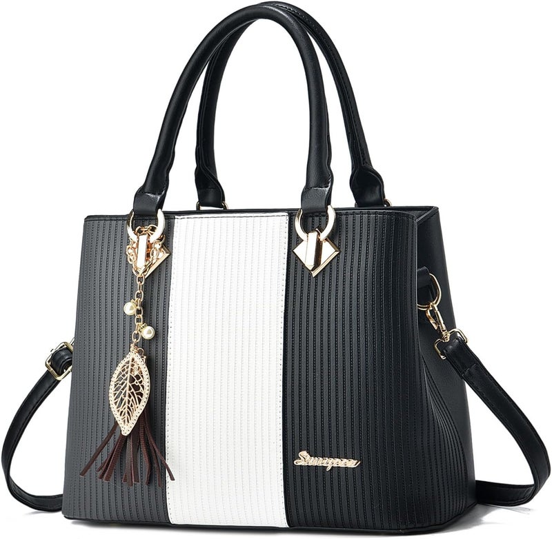 SiMYEER Purses and Handbags for Women Leather Tote Shoulder Bag Medium Satchel Purse Top Handle Bags for Ladies - Image 1